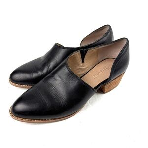 Madewell The Lucie Cutout Shoes 7 True‎ Black Leather Slip On Womens